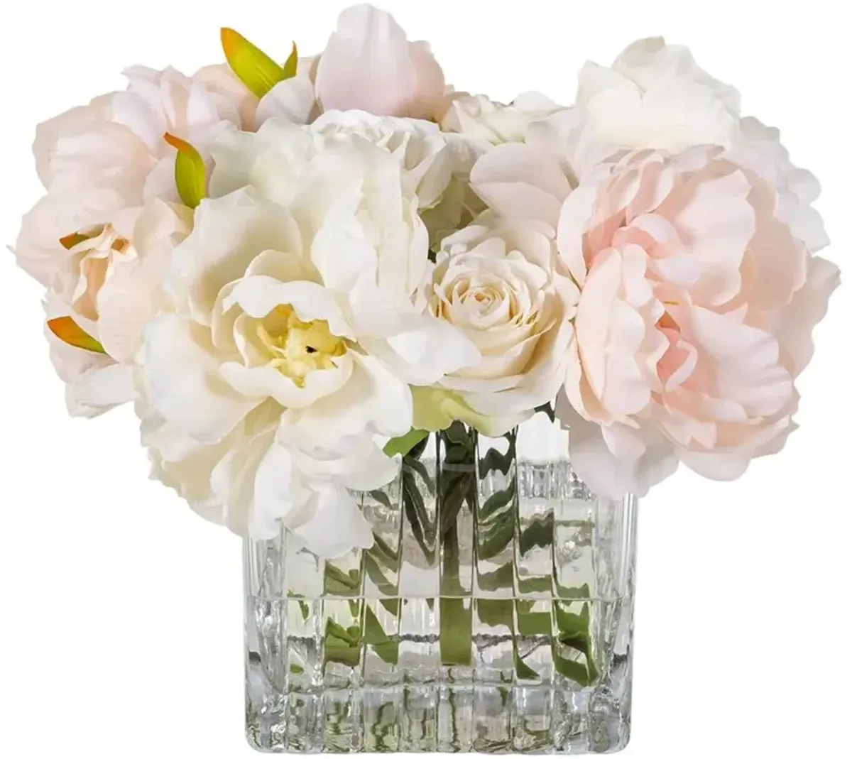 Peony/Rose in Glass Vase