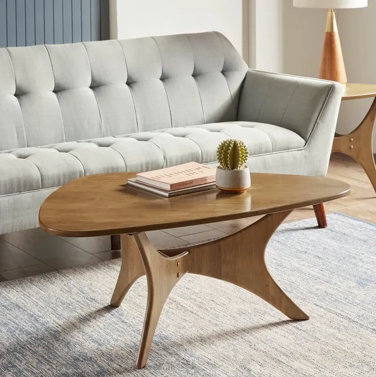 Gracie Mills Ainsley Triangle Wood Coffee Table