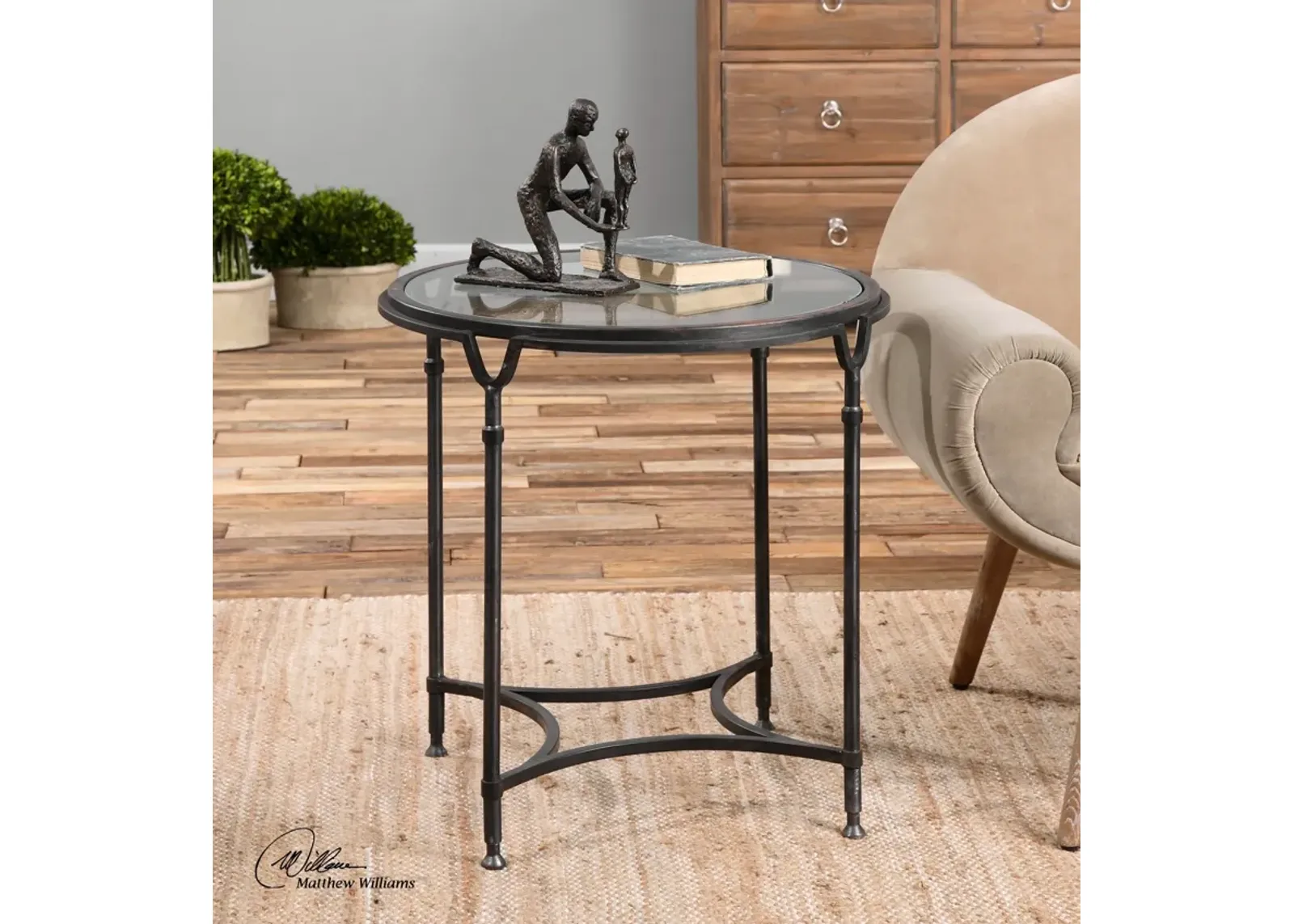 Uttermost Samson Glass Side Table