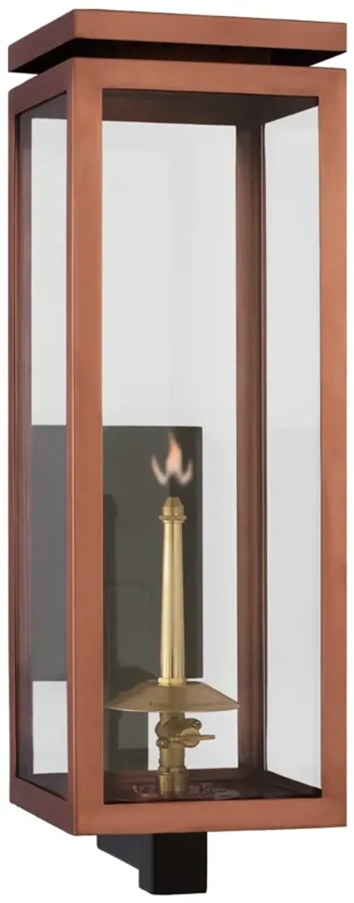 Fresno Medium Bracketed Gas Wall Lantern in Soft Copper with Clear Glass