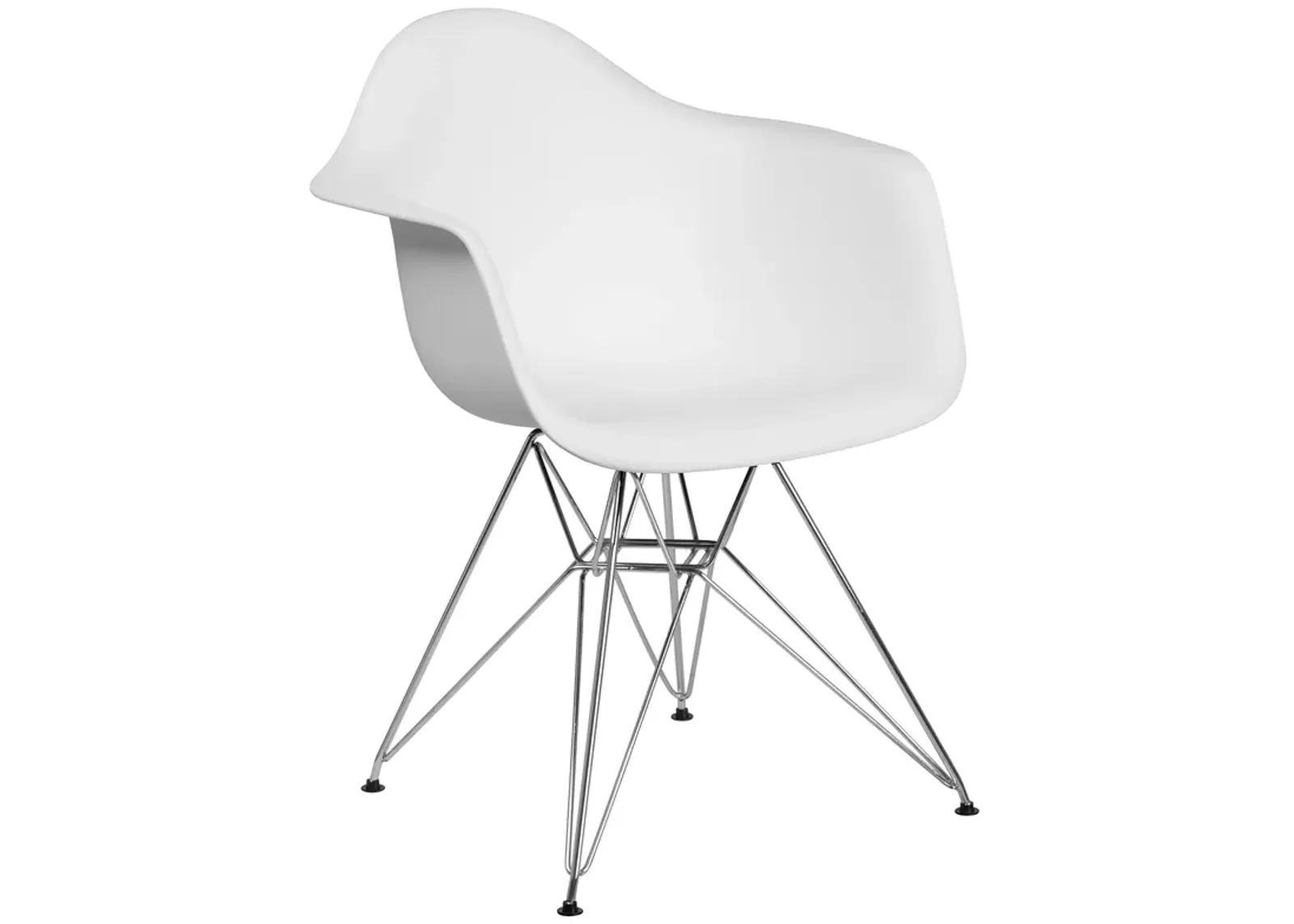 Flash Furniture Alonza Series White Plastic Chair with Chrome Base