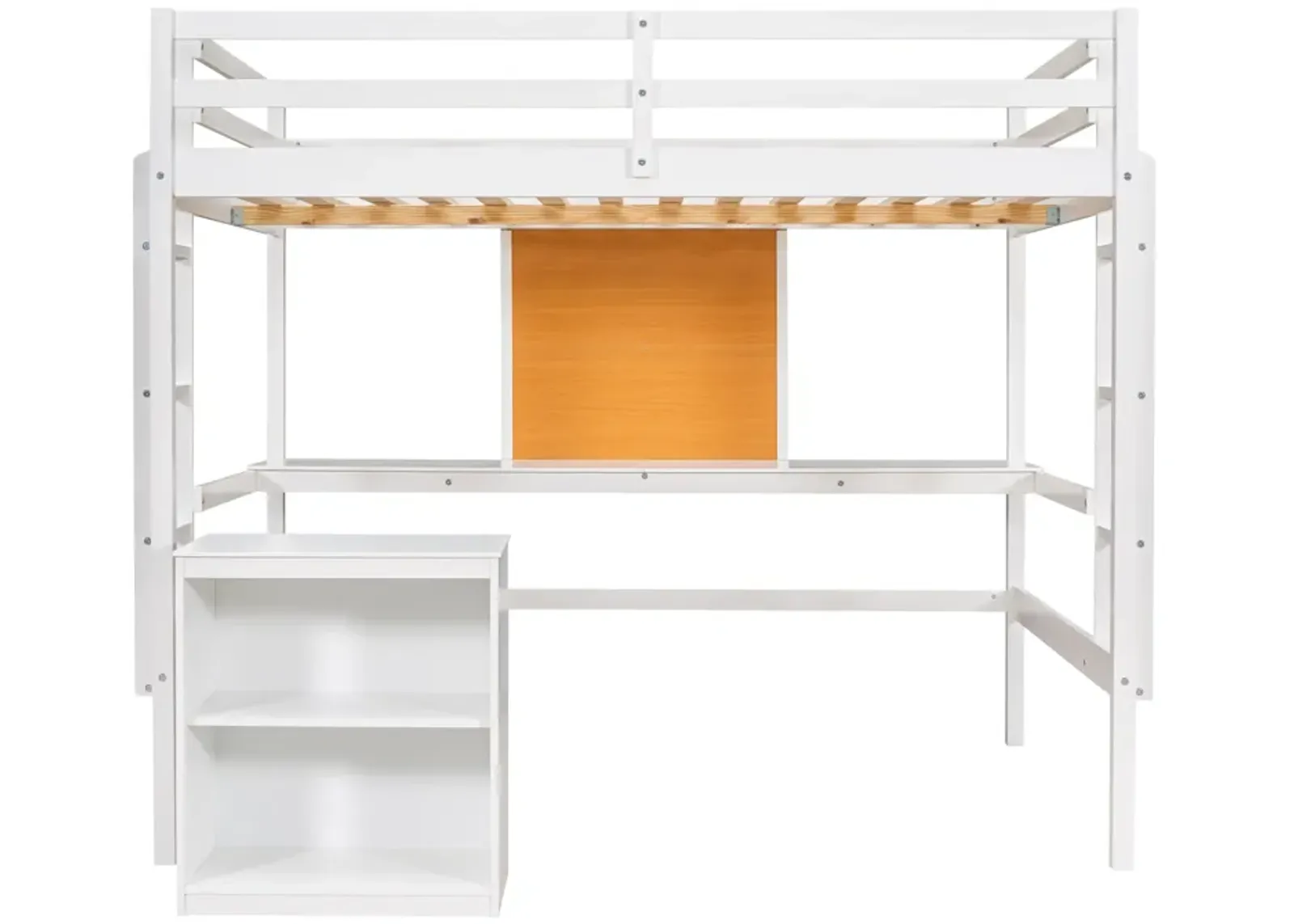 Merax Modern  Wooden Loft Bed with Desk