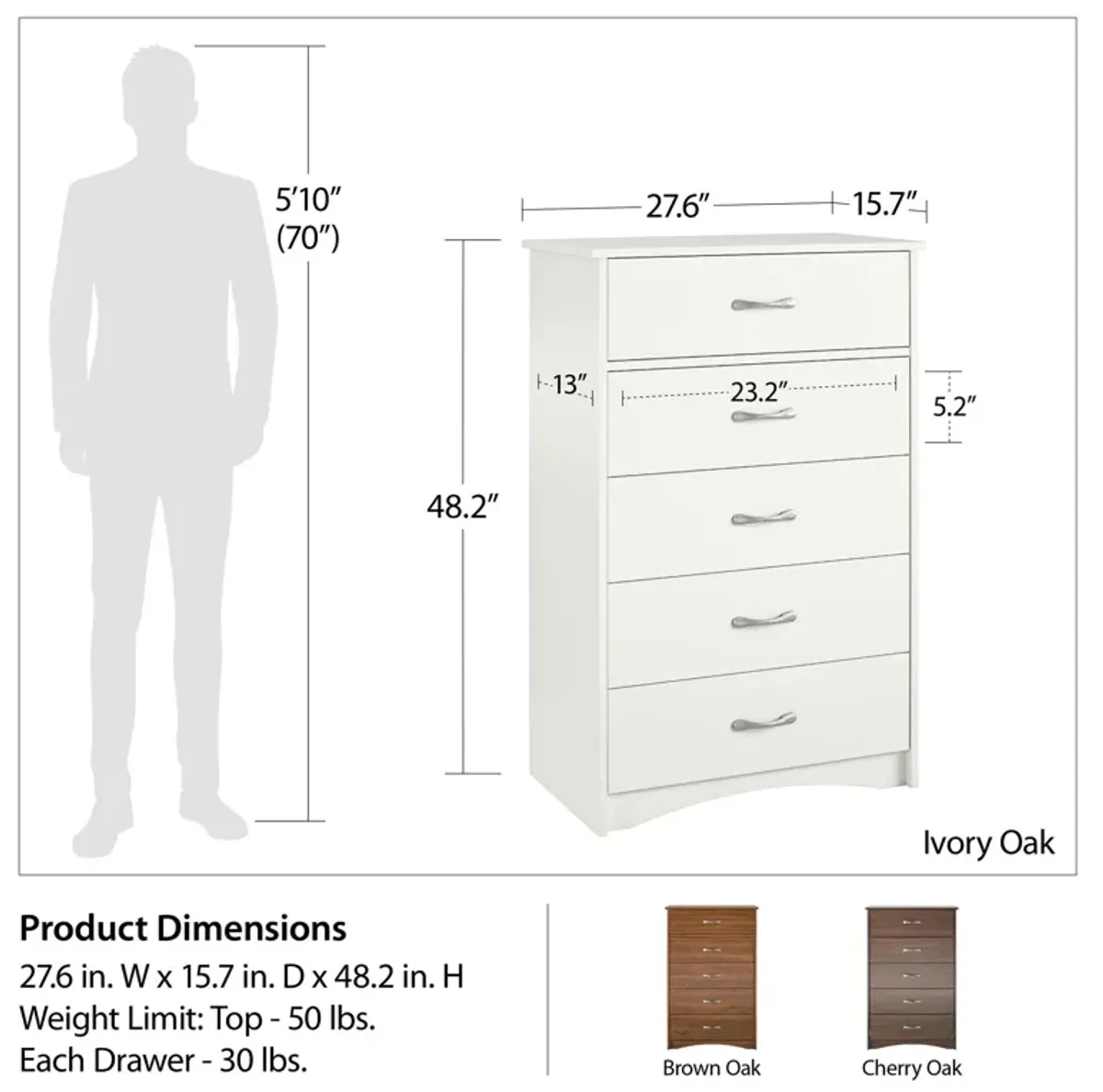 Jerry Hill Tall 5 Drawer Dresser