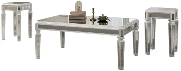 3-Piece Mirrored Coffee & End Tables Set