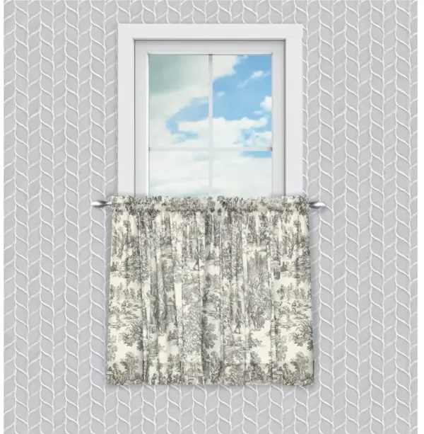 Ellis Curtain Victoria Park Toile Room Darkening Window Rod Pocket Pair Set With 2 Tiers - 2-Piece