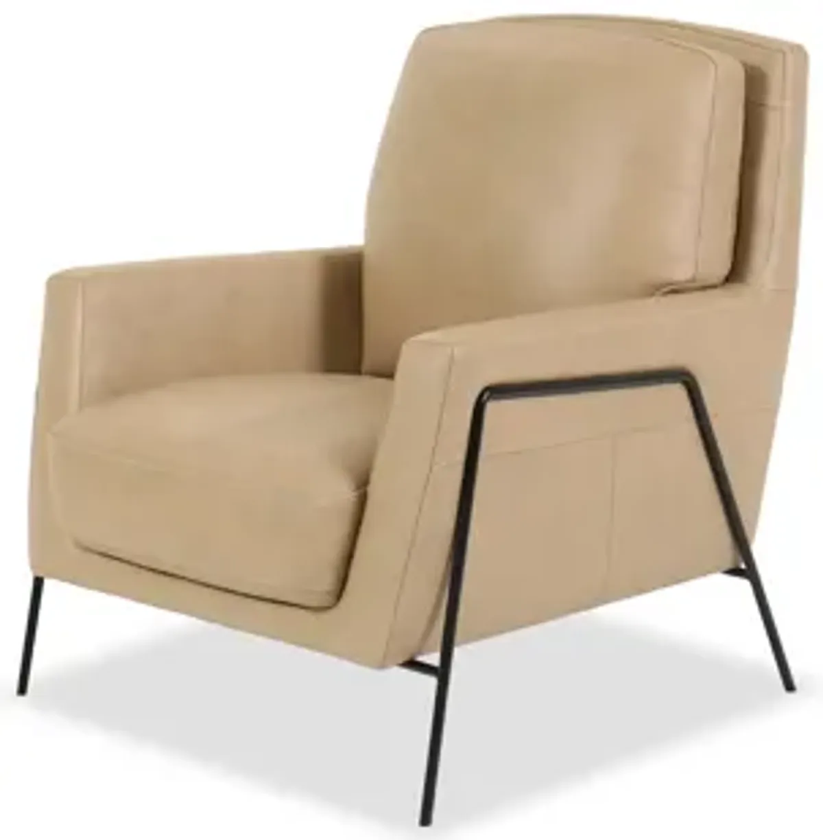 Amette Metal Frame Club Chair, Sand