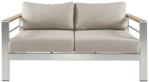 Merax Outdoor Aluminum Loveseat with Cushion