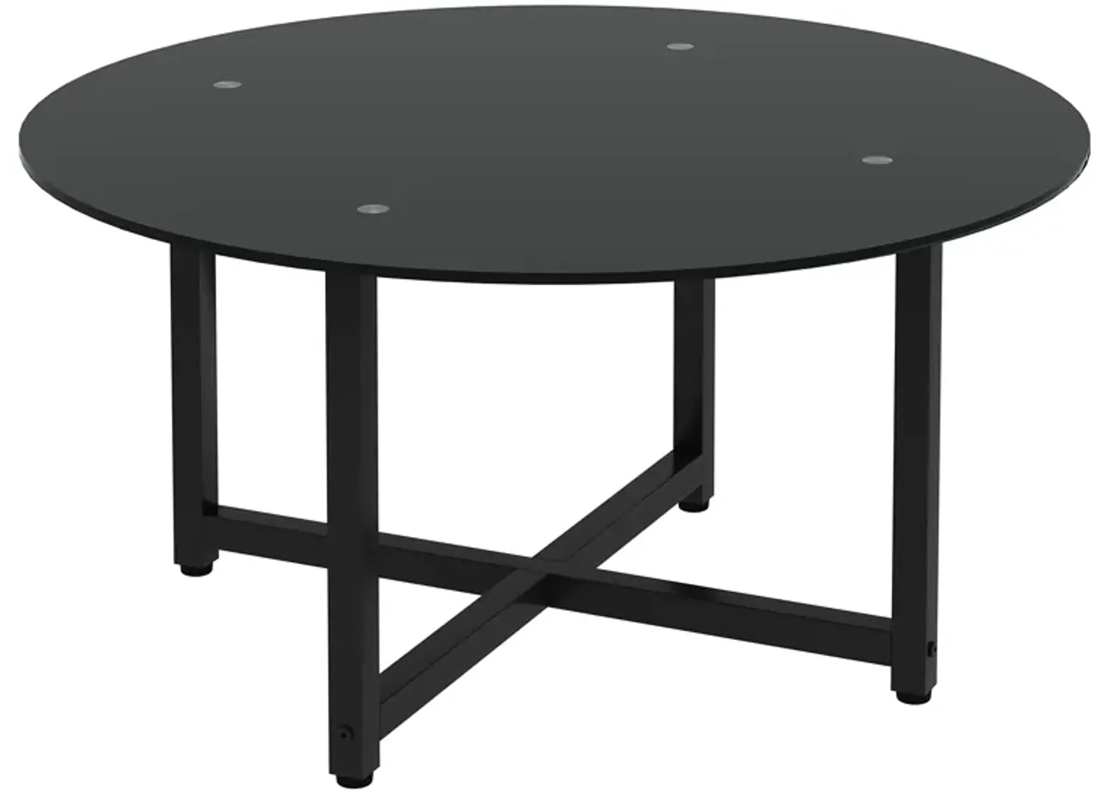 Hivvago 35.5'' Modern Design Round Clear Tempered Glass  Table