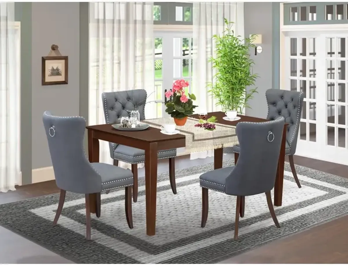 5 Piece Kitchen Table Set Contains a Rectangle Modern Dining Table