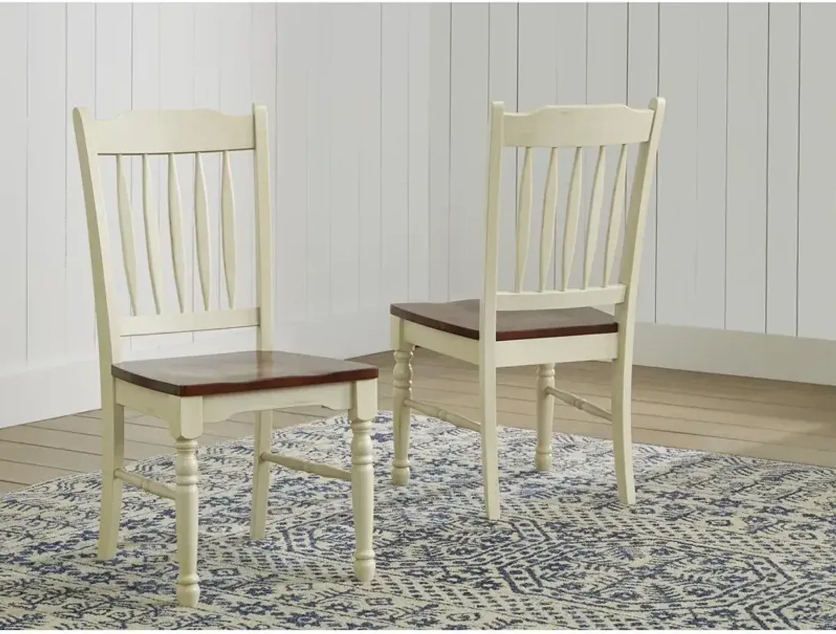 Belen Kox Merlot-Buttermilk Slatback Dining Chair (Set of 2), Belen Kox