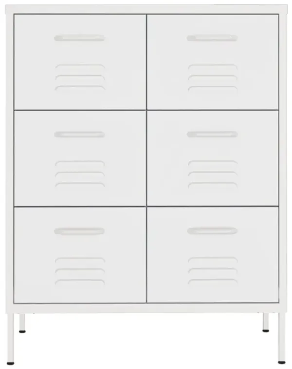 vidaXL Drawer Cabinet White 31.5"x13.8"x40" Steel