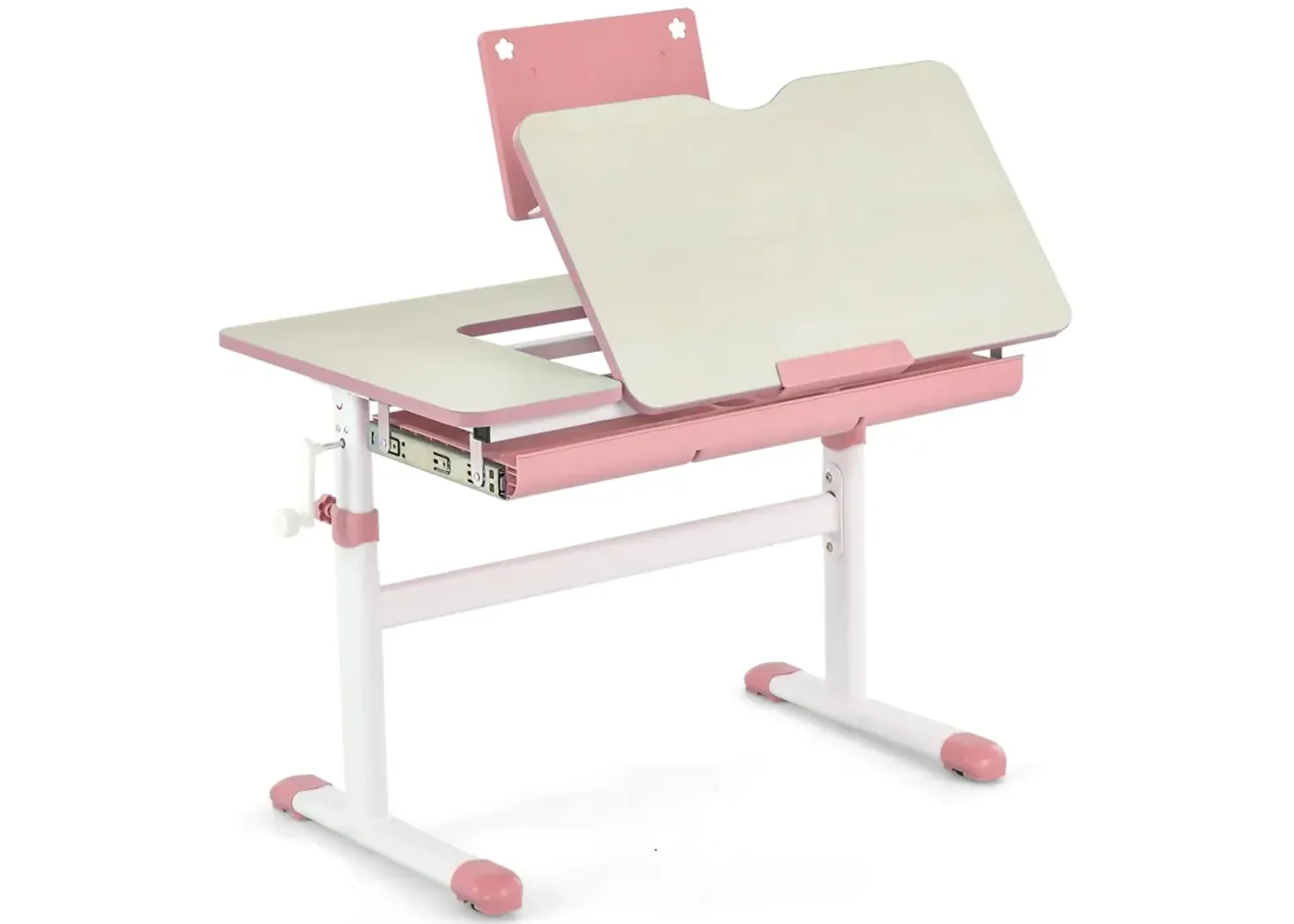 Height-Adjustable Kids Desk with Tilt Desktop and Book Stand