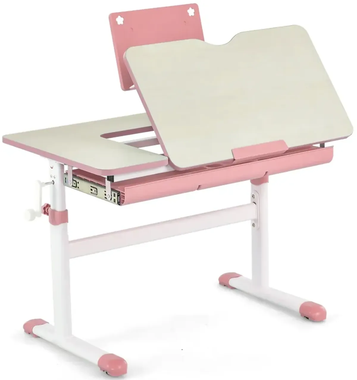 Height-Adjustable Kids Desk with Tilt Desktop and Book Stand