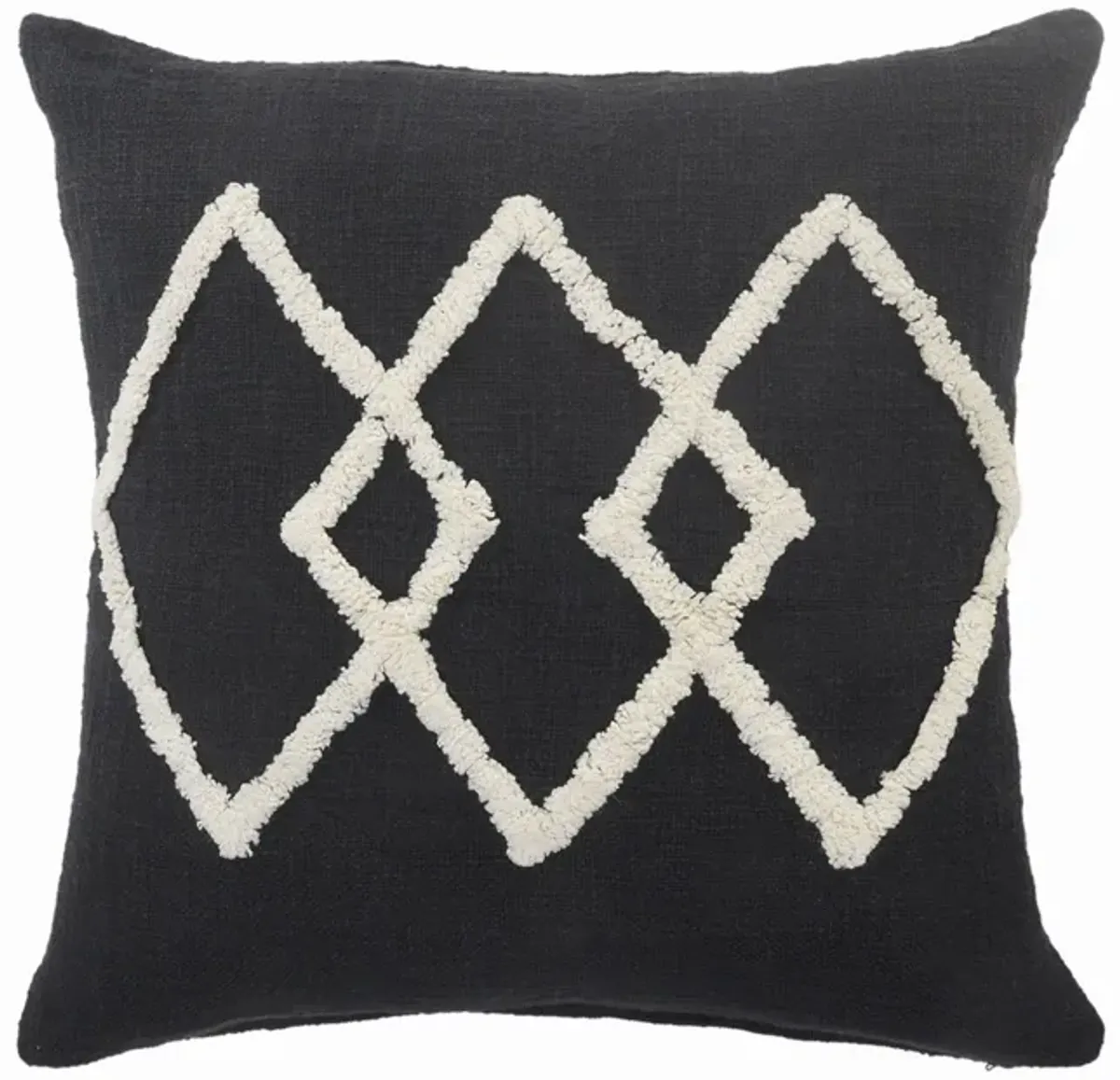 20" Black and White Diamond Square Throw Pillow
