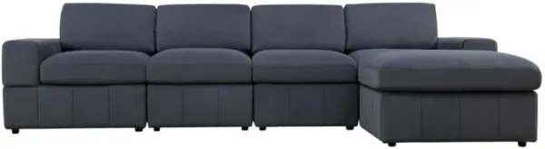 130 in. W Square Arm 5-piece L Shaped Microfiber Modern Sectional Sofa in Dark Gray