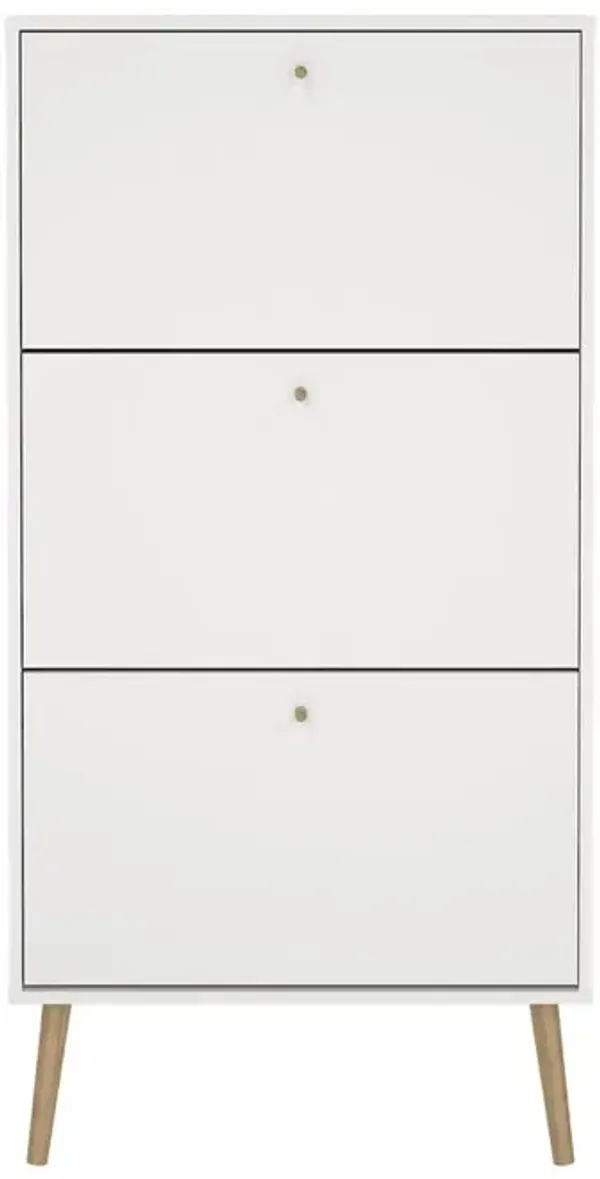 Tvilum Bodo 3 Drawer Shoe Storage Cabinet,  White