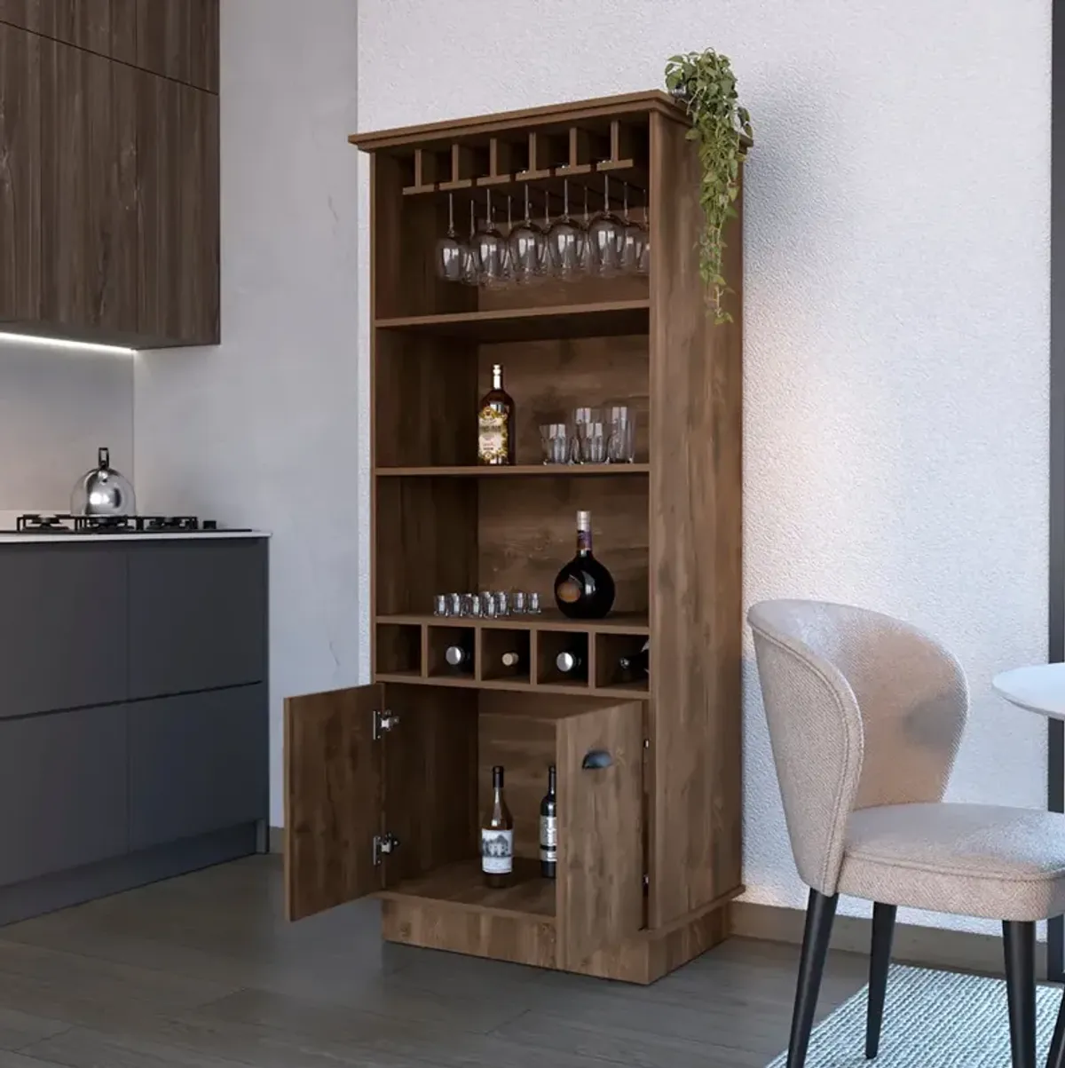 Bar Cabinet Taholah, Living Room, Dark Brown