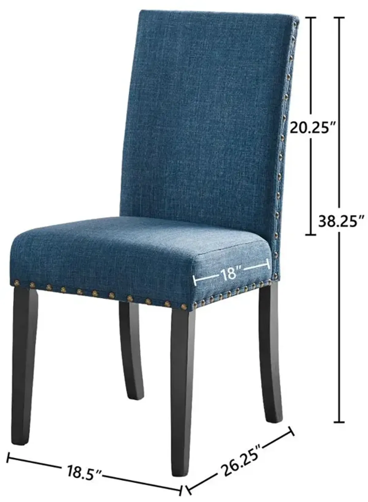 New Classic Furniture Furniture Crispin 19 Fabric Dining Chairs in Blue (Set of 2)