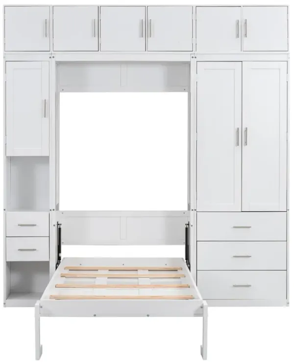 Merax Murphy Bed with Lockers and Wardrobes