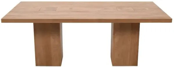 Jofran Solid Wood Butcher Block Double Pedestal Dining Table with Butterfly Joint Inlay