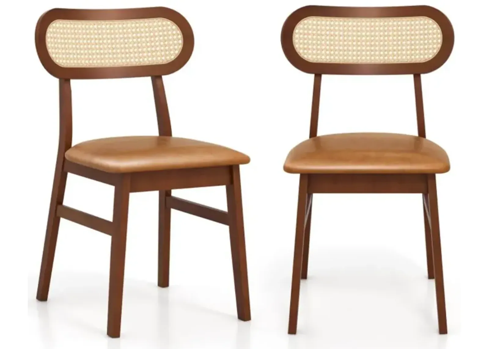 Hivvago Indoor Mid Century Wood Dining Chairs Set of 2  for Dining Room