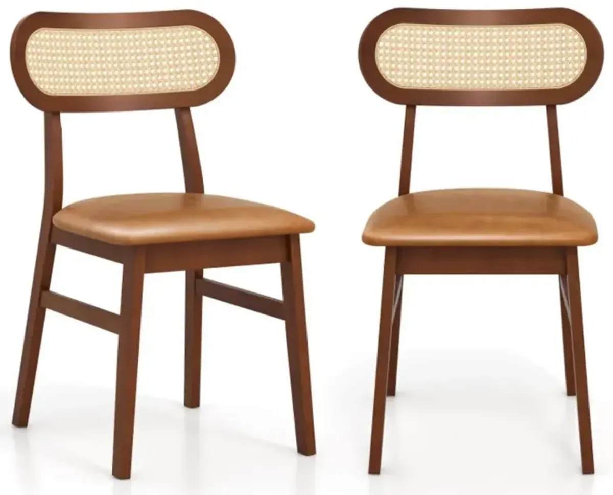 Hivvago Indoor Mid Century Wood Dining Chairs Set of 2  for Dining Room