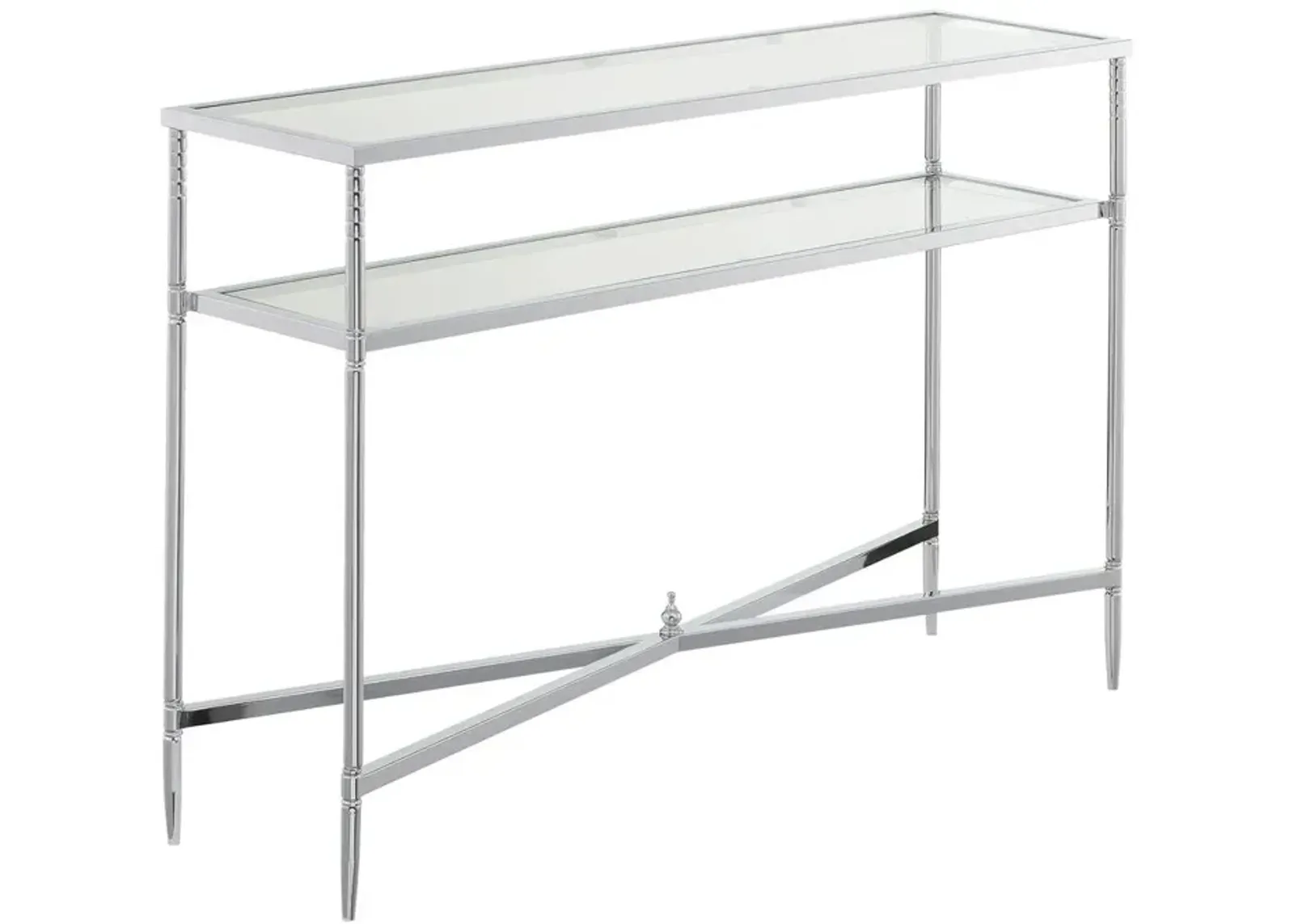 Convenience Concepts Tudor Console Table, Clear Glass/Chrome