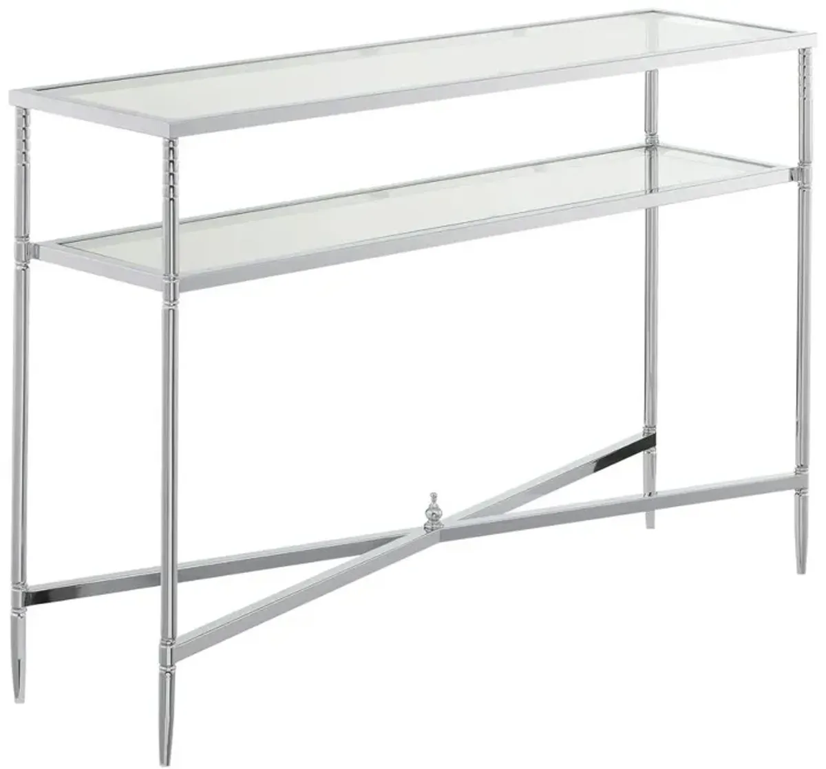 Convenience Concepts Tudor Console Table, Clear Glass/Chrome