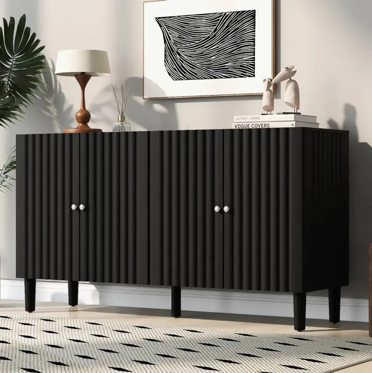 Merax Sideboard Storage Cabinet with 4 Doors