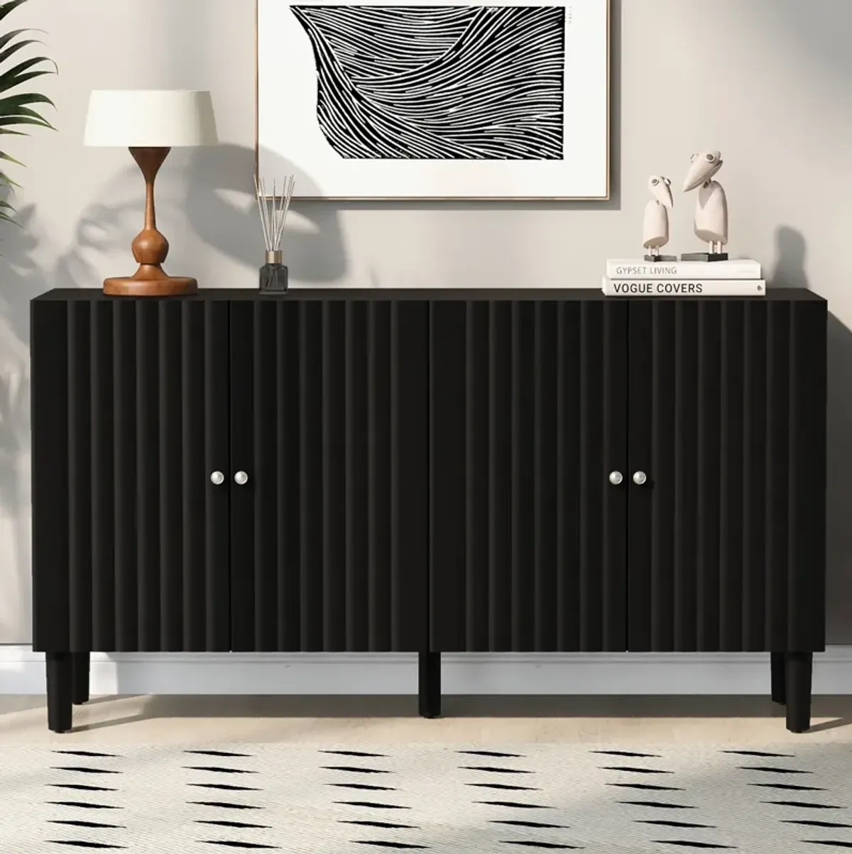 Merax Sideboard Storage Cabinet with 4 Doors