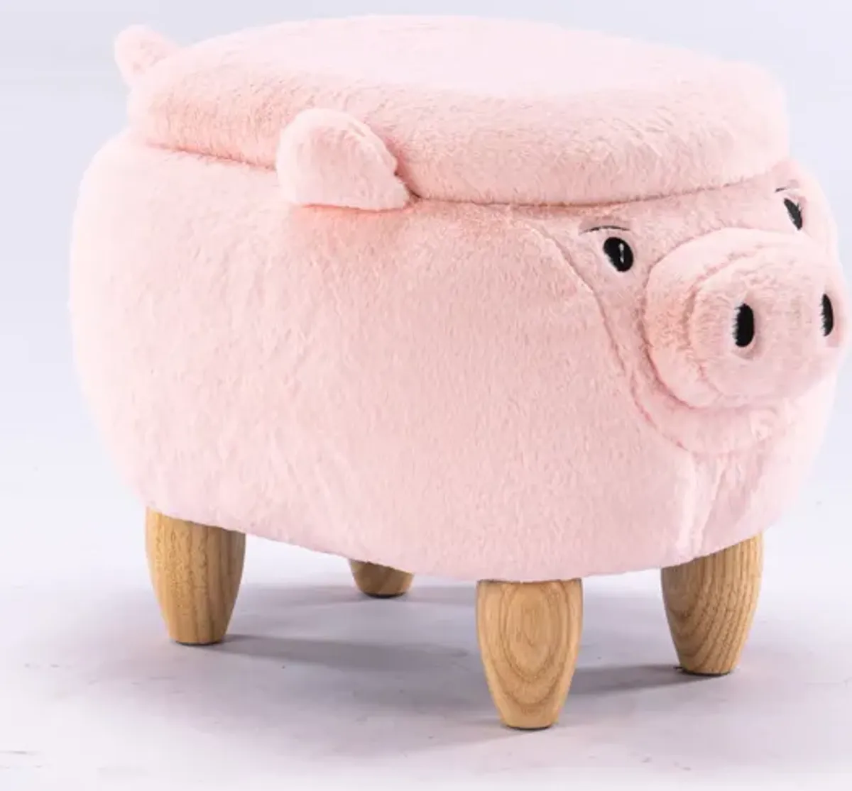 Pink Pig Fabric Storage Ottoman