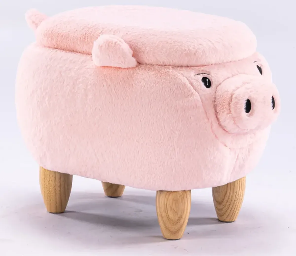 Pink Pig Fabric Storage Ottoman