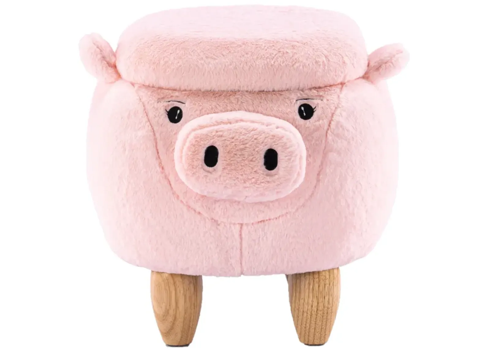 Pink Pig Fabric Storage Ottoman