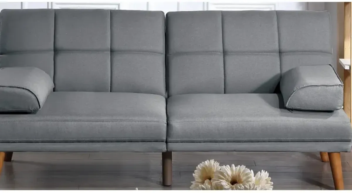 Blue Grey 2 Piece Sectional Sofa Set - Solid Wood Legs