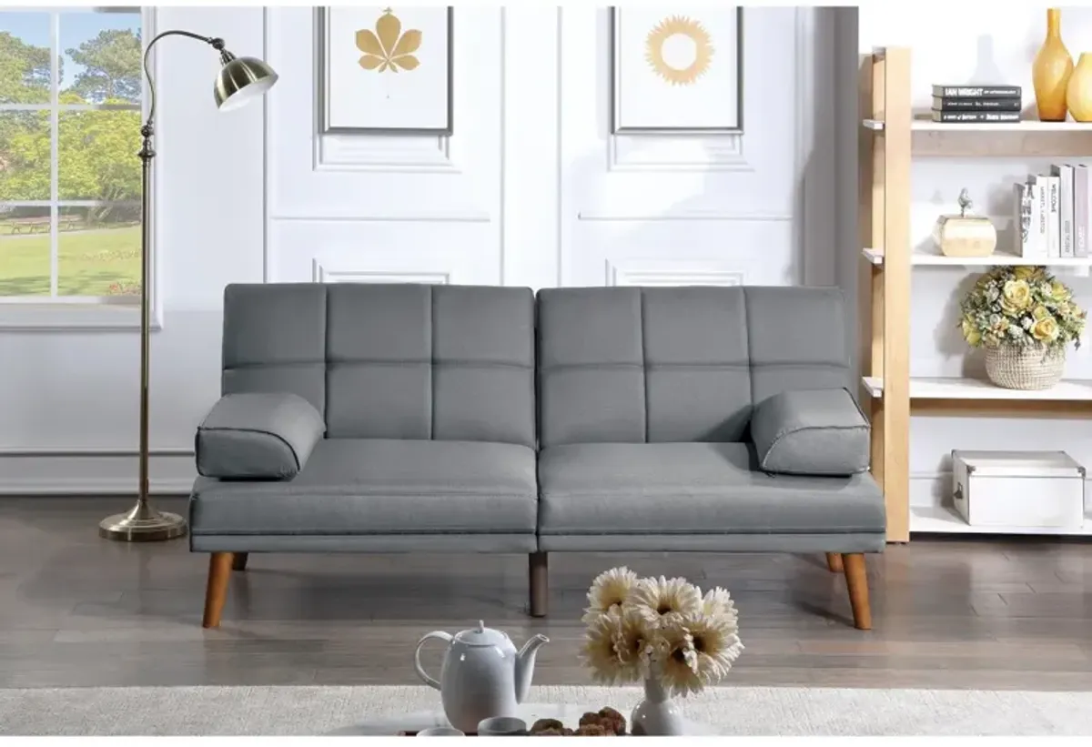 Blue Grey 2 Piece Sectional Sofa Set - Solid Wood Legs