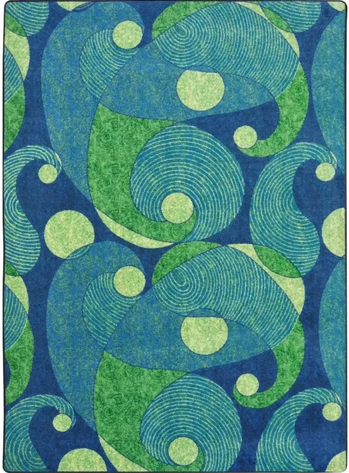 Joy Carpets Kid Essentials Jazzy 5'4 x 7'8 Area Rug in Color Blue/Teal