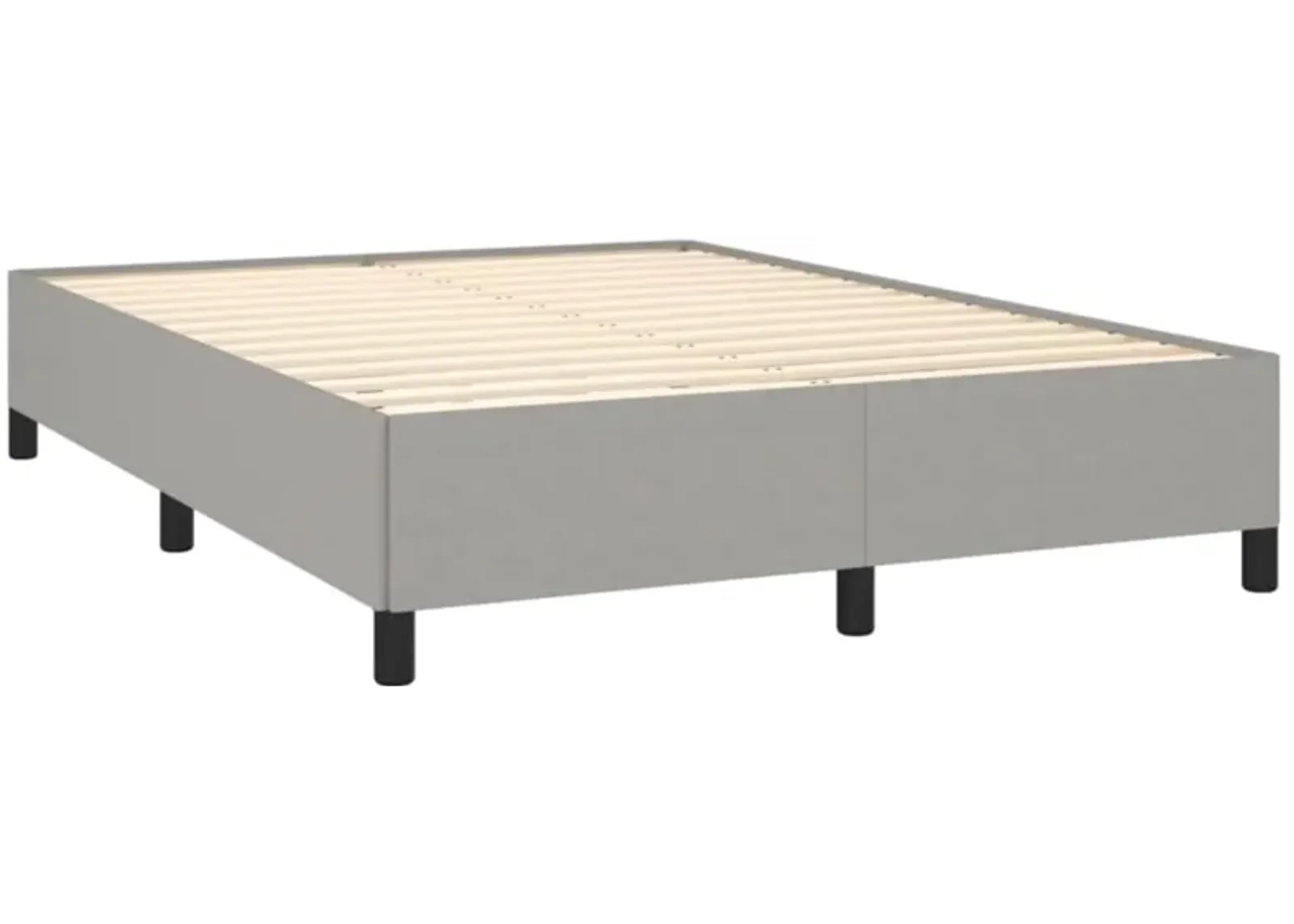 vidaXL Modern Fabric Bed Frame, Full/Double Bed Size, Light Gray - Essential Bedroom Furniture - Suitable for 53.9" x 74.8" Mattress