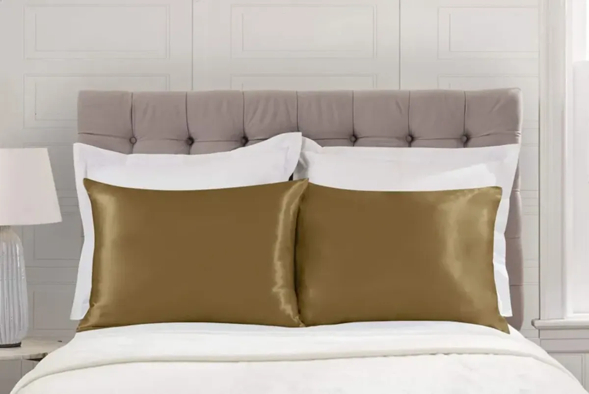 Satin Pillow Case with Zipper - Luxury Pillow Cover (Pillowcase Set of 2)