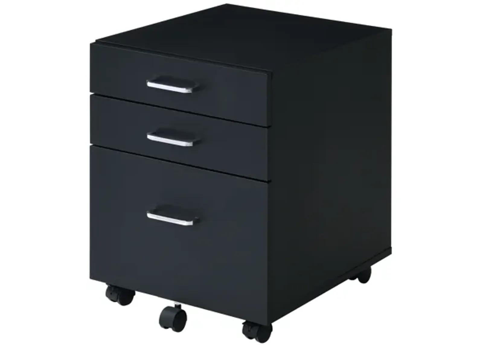 ACME Tennos Cabinet, Black & Chrome Finish