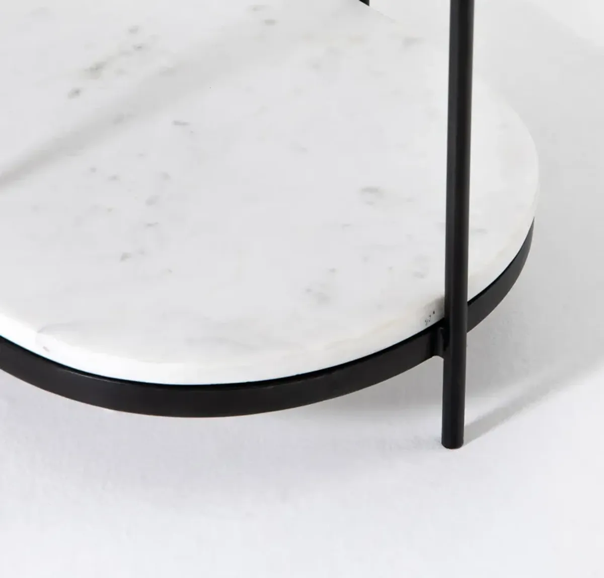 Felix Oval Nightstand in Hammered Grey