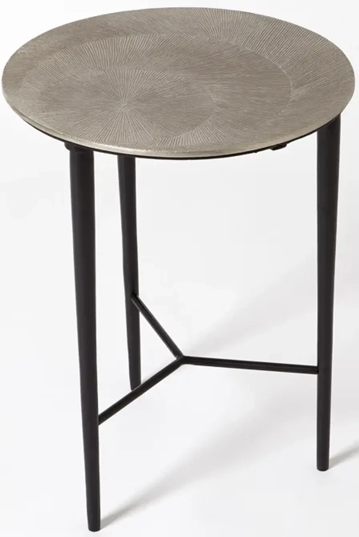 Circle Etched Accent Table-Silver