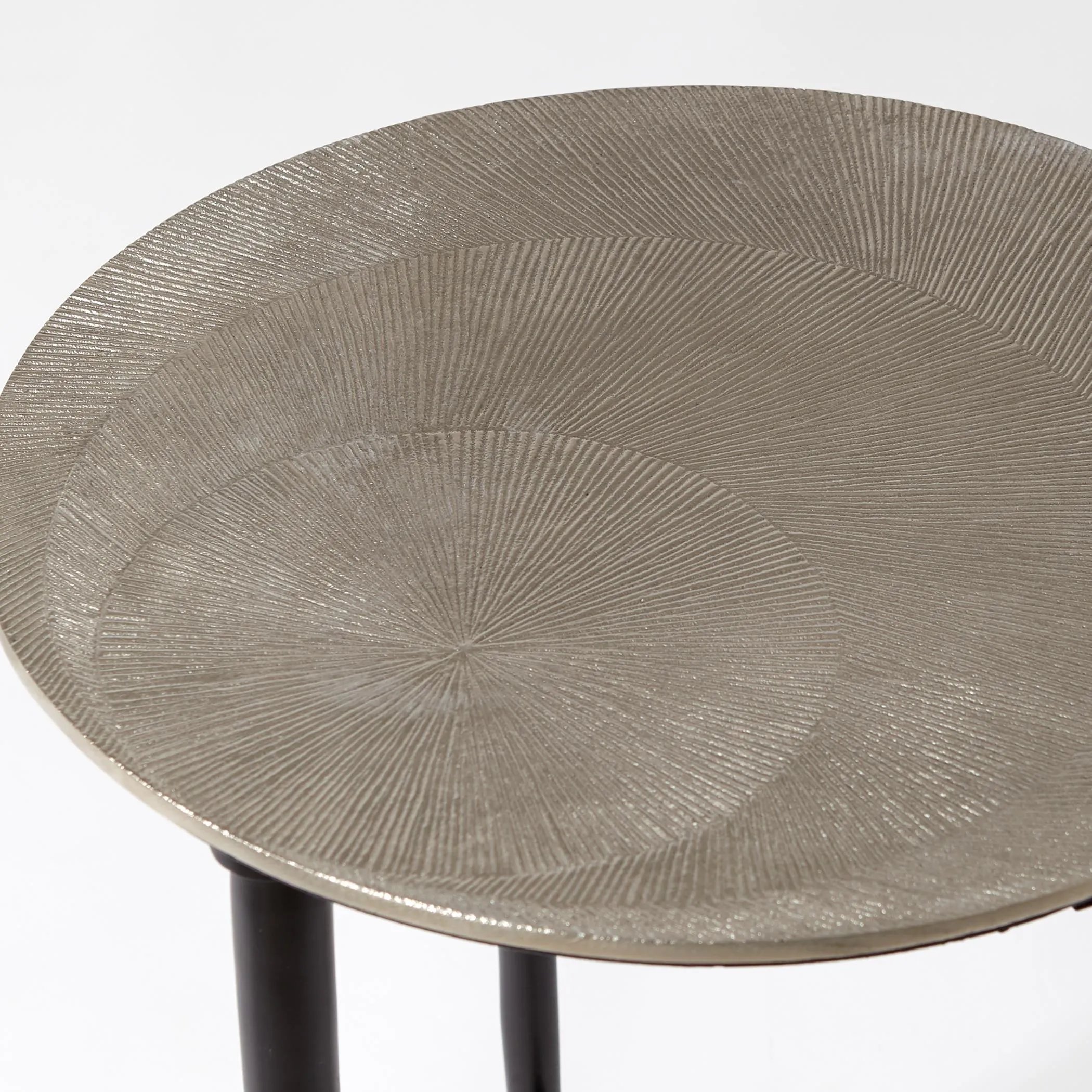 Circle Etched Accent Table-Silver