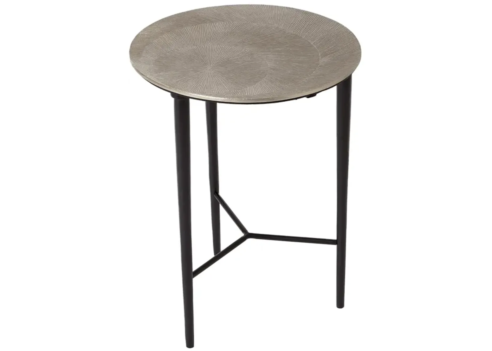 Circle Etched Accent Table-Silver