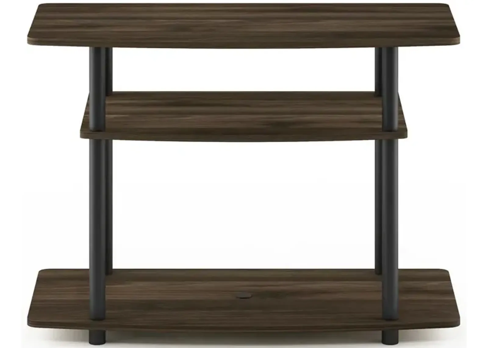 Furinno 13192 Turn-N-Tube No Tools 3-Tier TV Stands, Columbia Walnut/Black