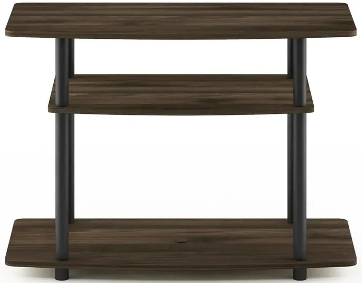 Furinno 13192 Turn-N-Tube No Tools 3-Tier TV Stands, Columbia Walnut/Black