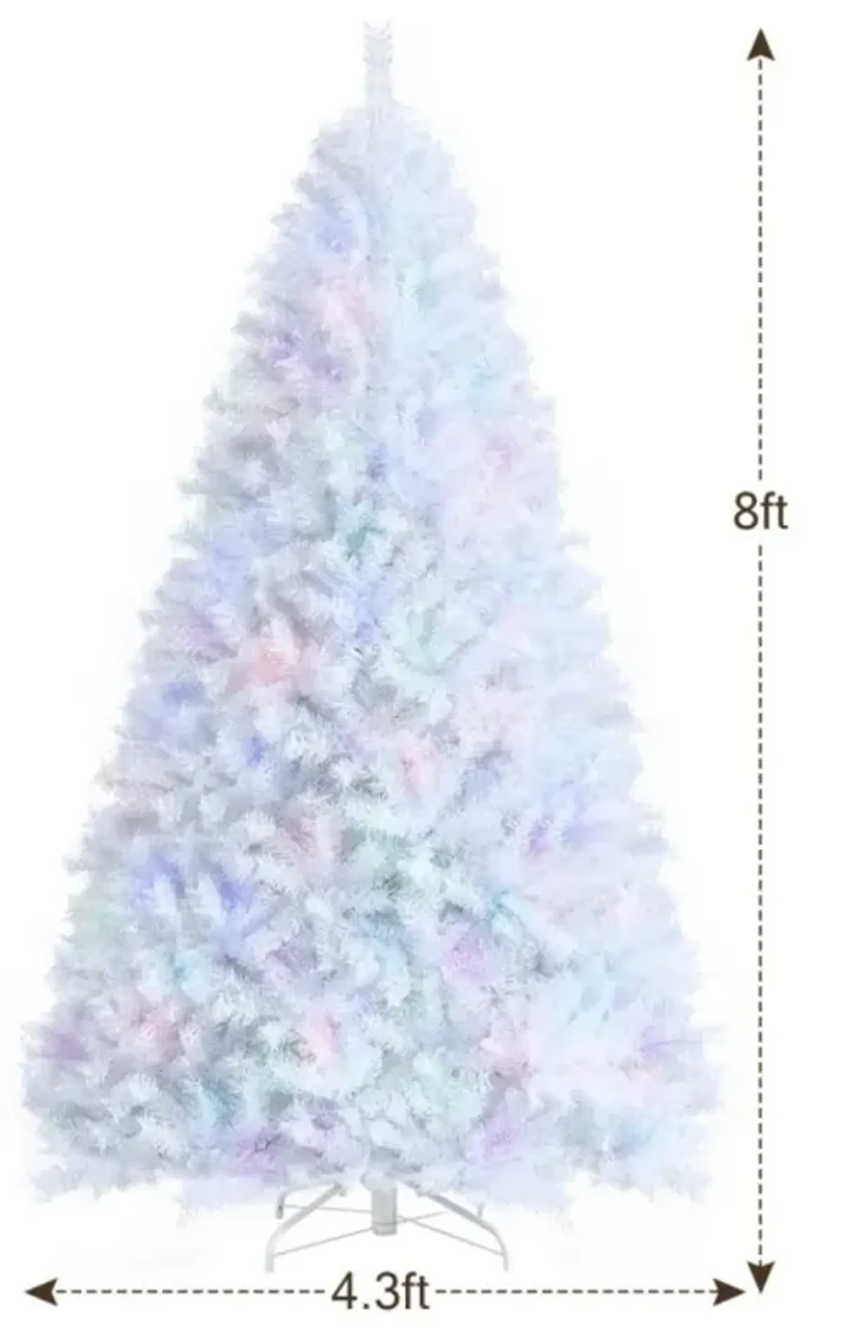 Hivvago Artificial Christmas Tree with Iridescent Branch Tips and Metal Base