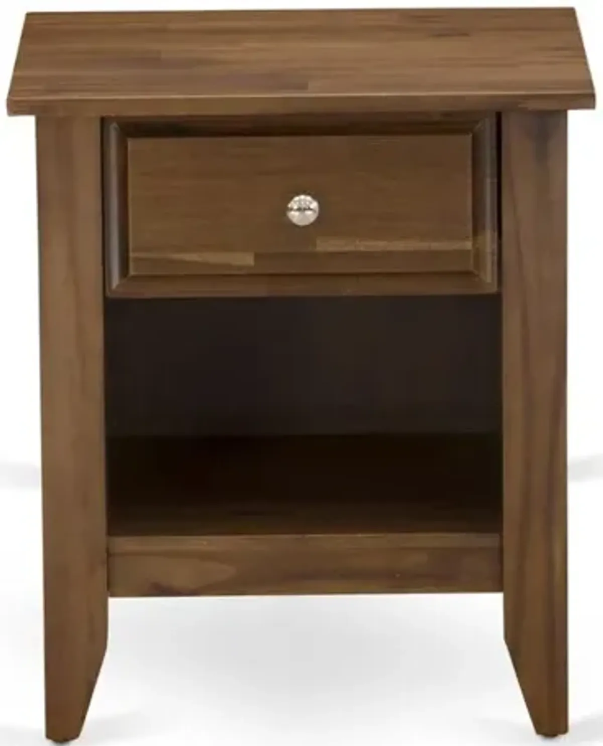 East West Furniture GA-08-ET Small Nightstand with 1 Wood Drawer for Bedroom, Stable and Sturdy Constructed - Antique Walnut Finish