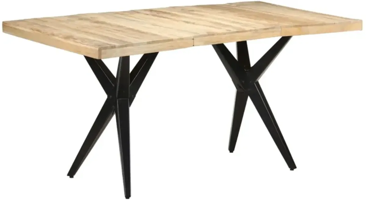 vidaXL Dining Table 63"x31.5"x29.9" Rough Mango Wood