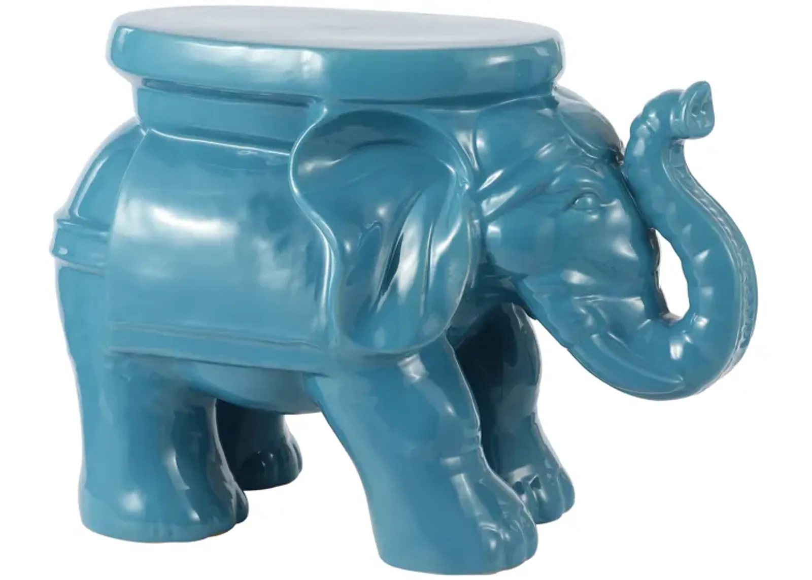 White Elephant Ceramic Garden Stool