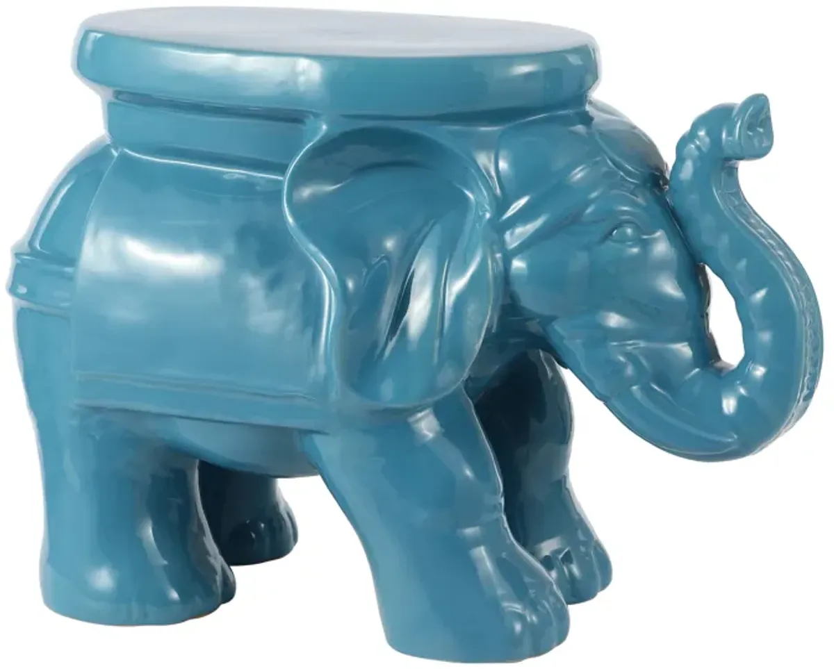 White Elephant Ceramic Garden Stool